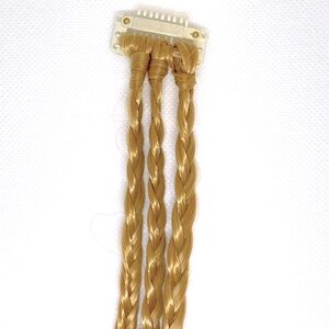 Golden Blonde Clip-In Braid Extensions - 3-Strand Synthetic Hair Piece